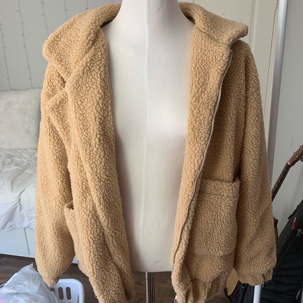 Sherpa oversized teddy bear jacket